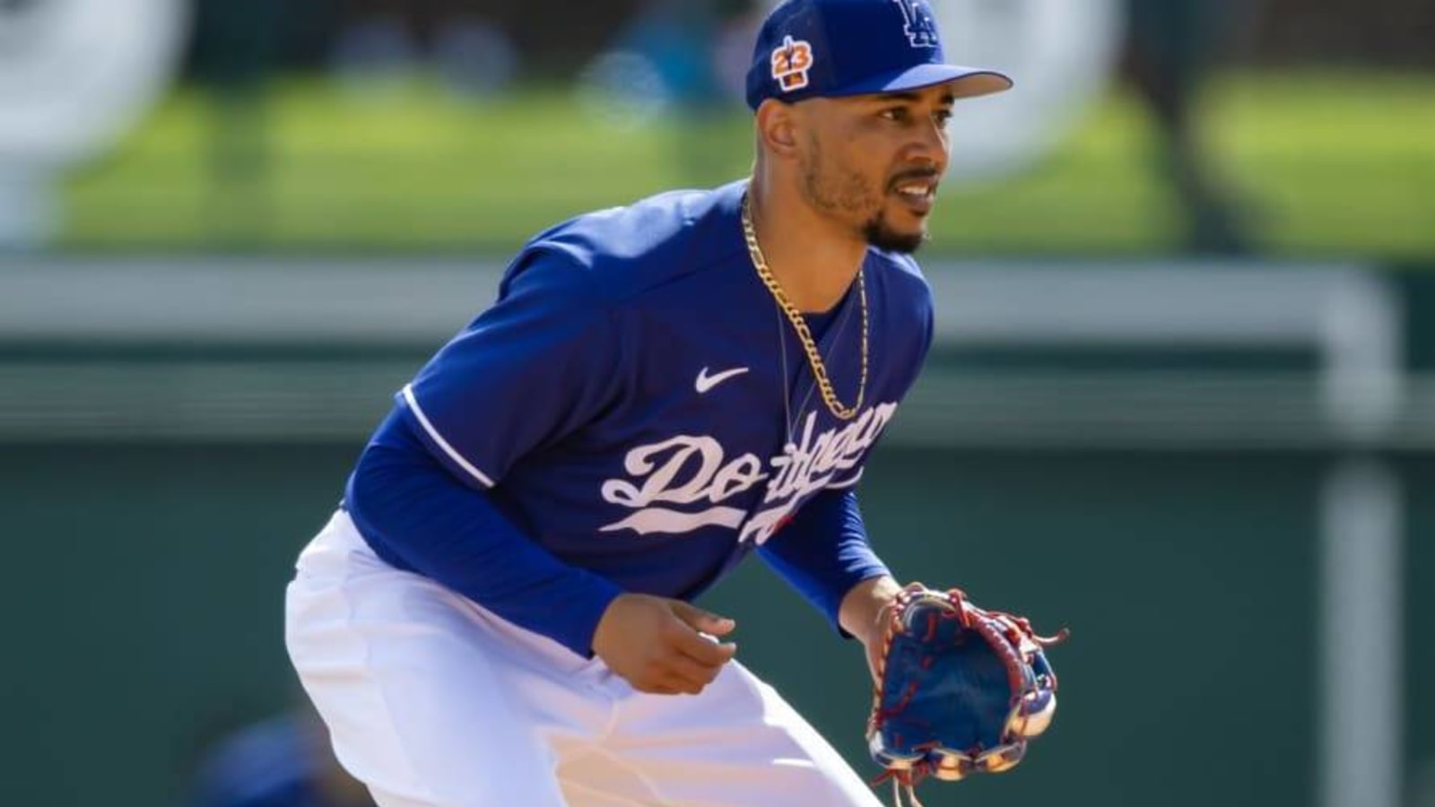 Dodgers Star Mookie Betts Working at Second Base for Team USA