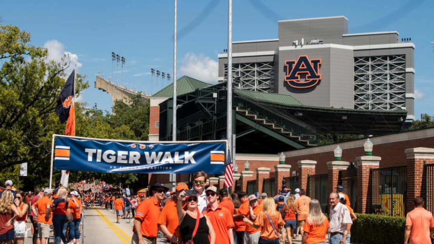 Where does Jordan-Hare Stadium rank among atmospheres in college football?
