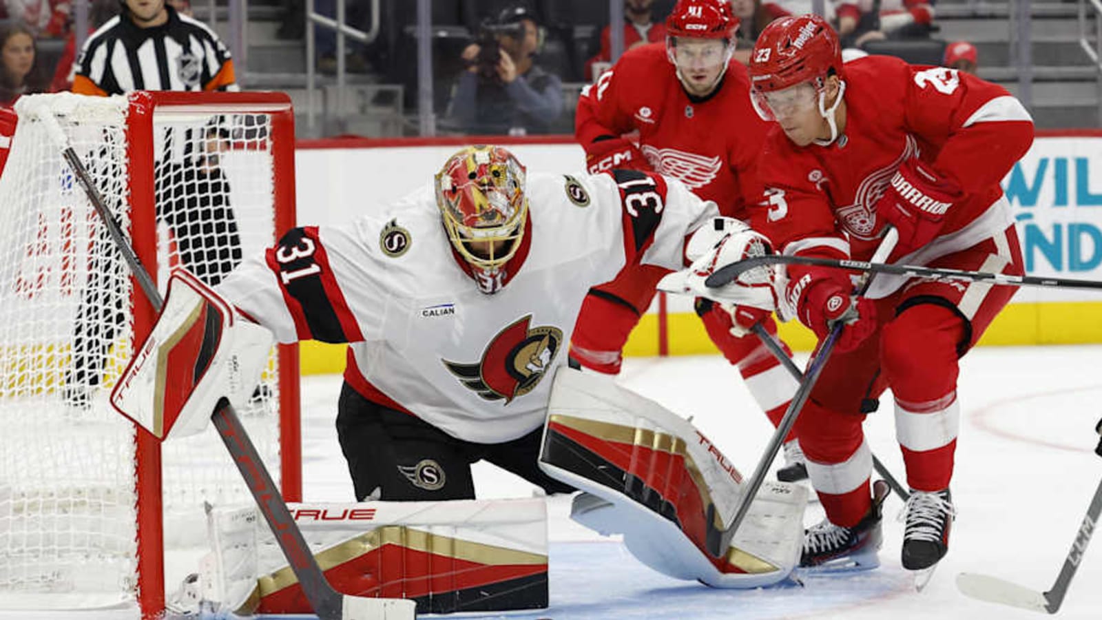 Senators Goalie Leaves Game After Rough Collision
