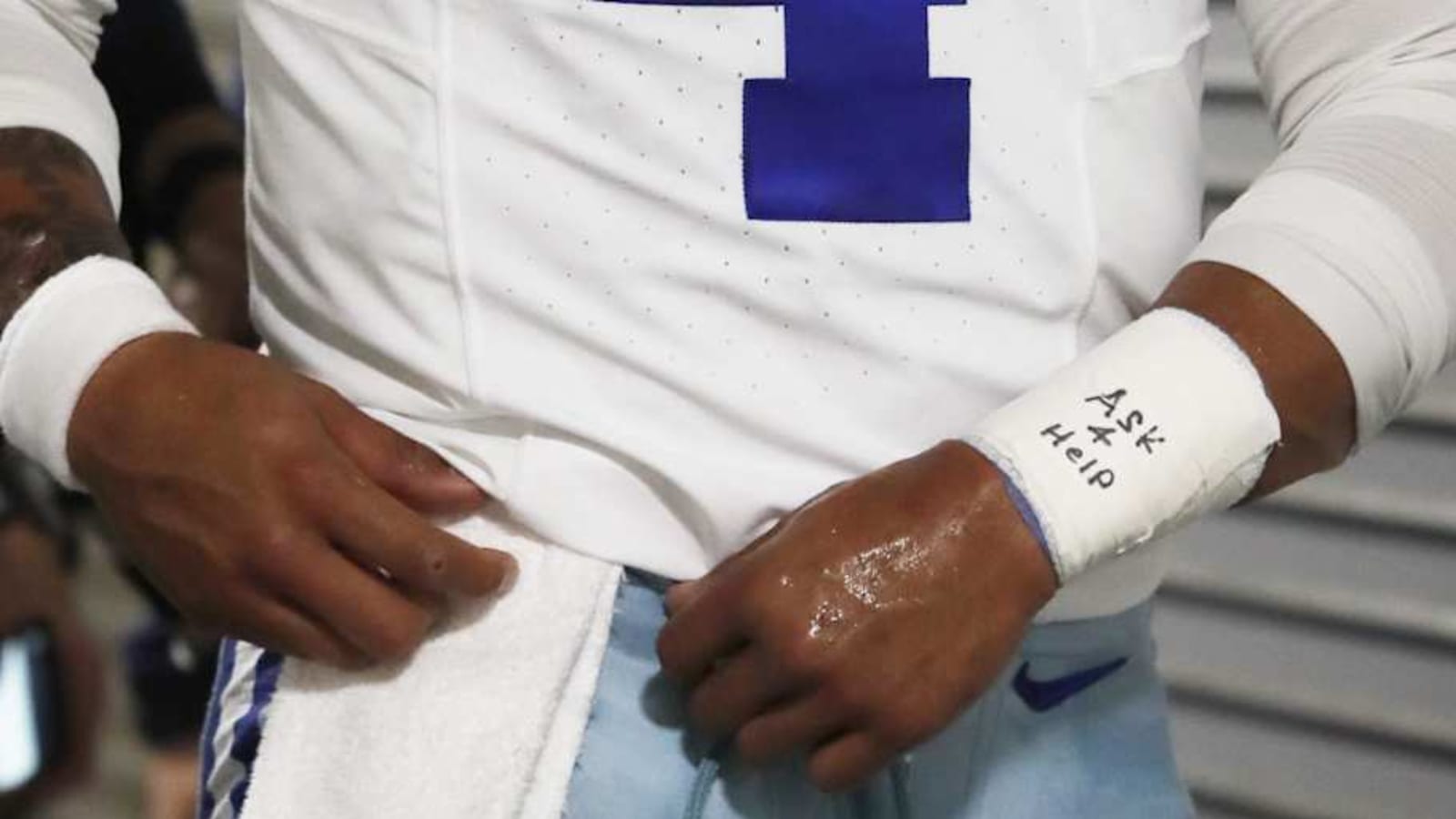Dak Prescott&#39;s inspirational message on wrist tape goes viral