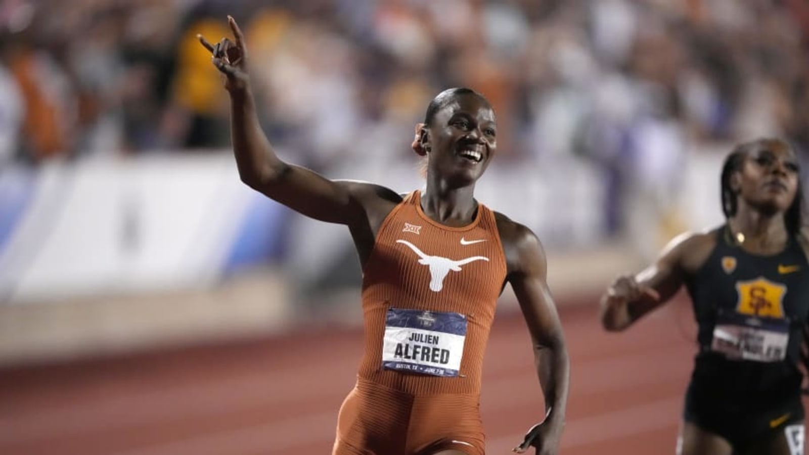 Texas Track and Field Standout Julien Alfred Wins First Ever Gold for St. Lucia