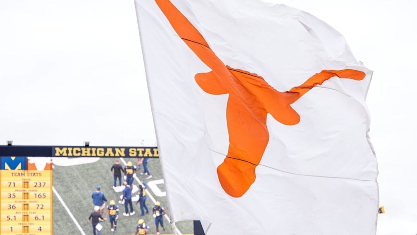 VIDEO: Texas plants flag at Michigan Stadium midfield after win over Wolverines