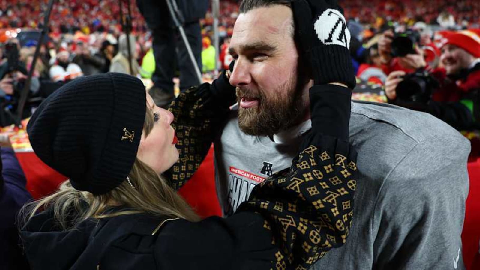 Watch: Travis Kelce, Taylor Swift Celebrate Chiefs AFC Championship Win Over Buffalo Bills