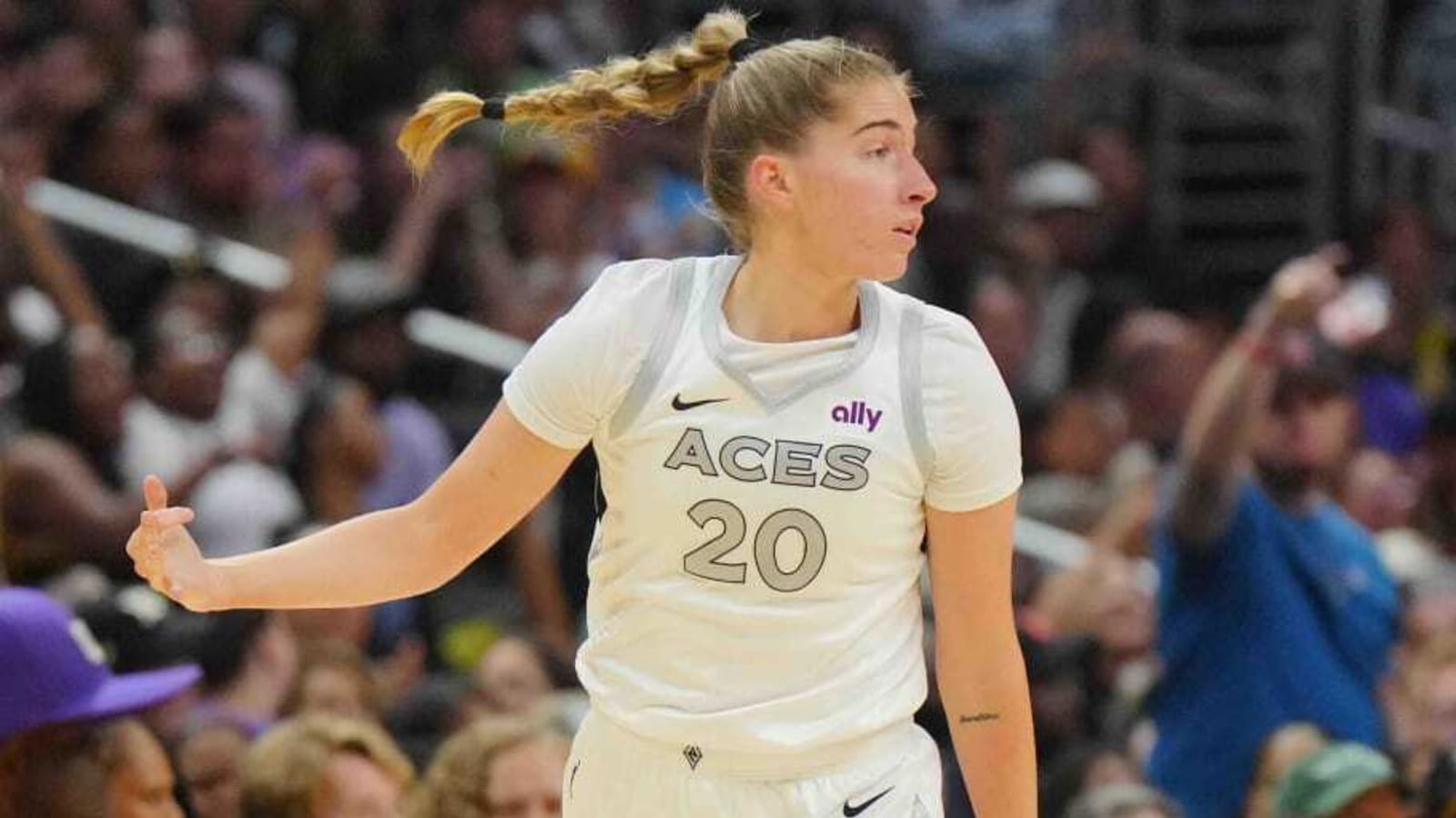 Kate Martin gifted custom gold necklace by Aces teammate Alysha Clark