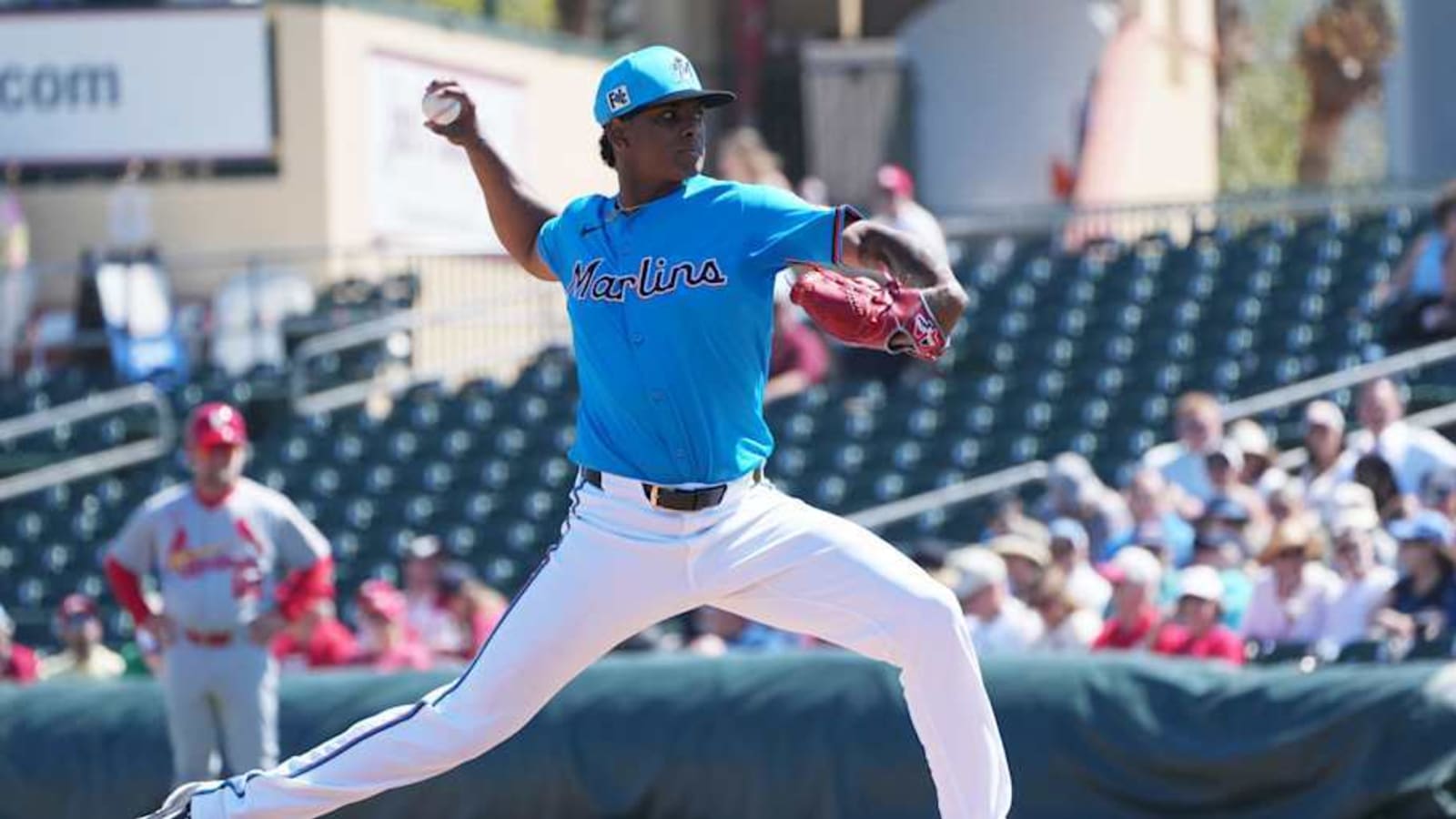 Miami Marlins Pitcher Edward Cabrera Leaves Spring Training Game With Blister