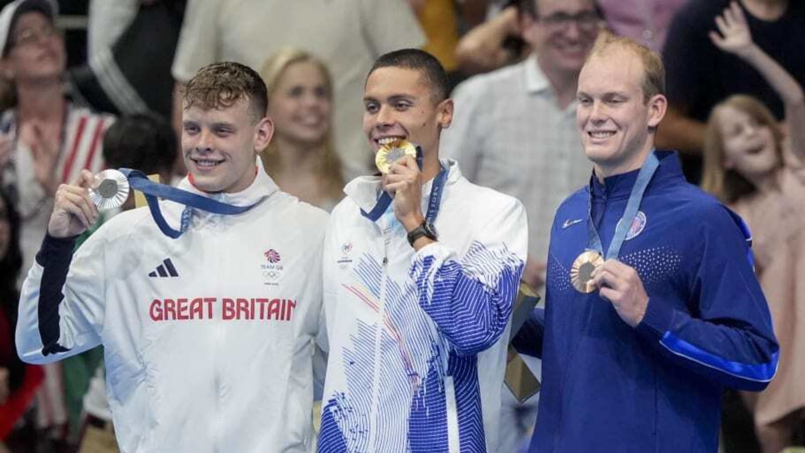 Texas Longhorns Alums Luke Hobson, Carson Foster Win Olympic Bronze