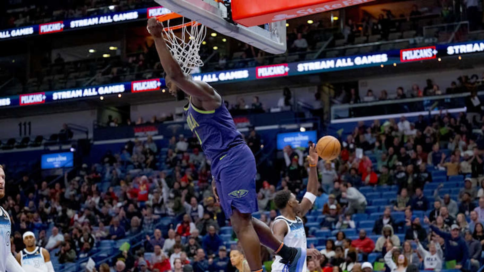 Zion Williamson s 360 Windmill Dunk Goes Viral In Timberwolves Pelicans Yardbarker