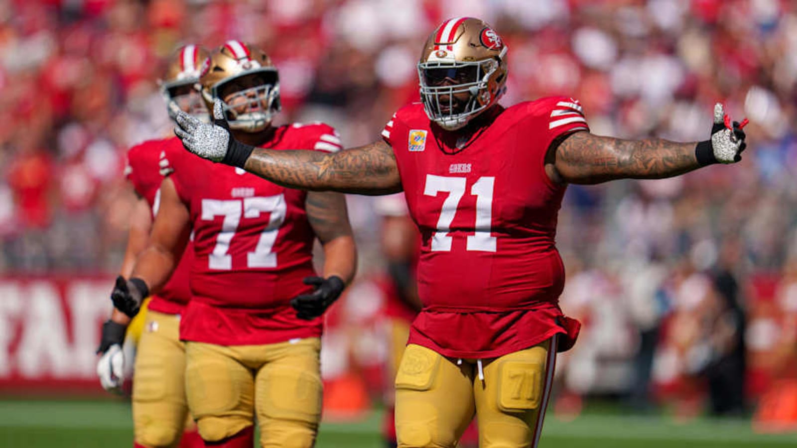 The 49ers Offensive Line Ranked 13th in the NFL this Season per PFF