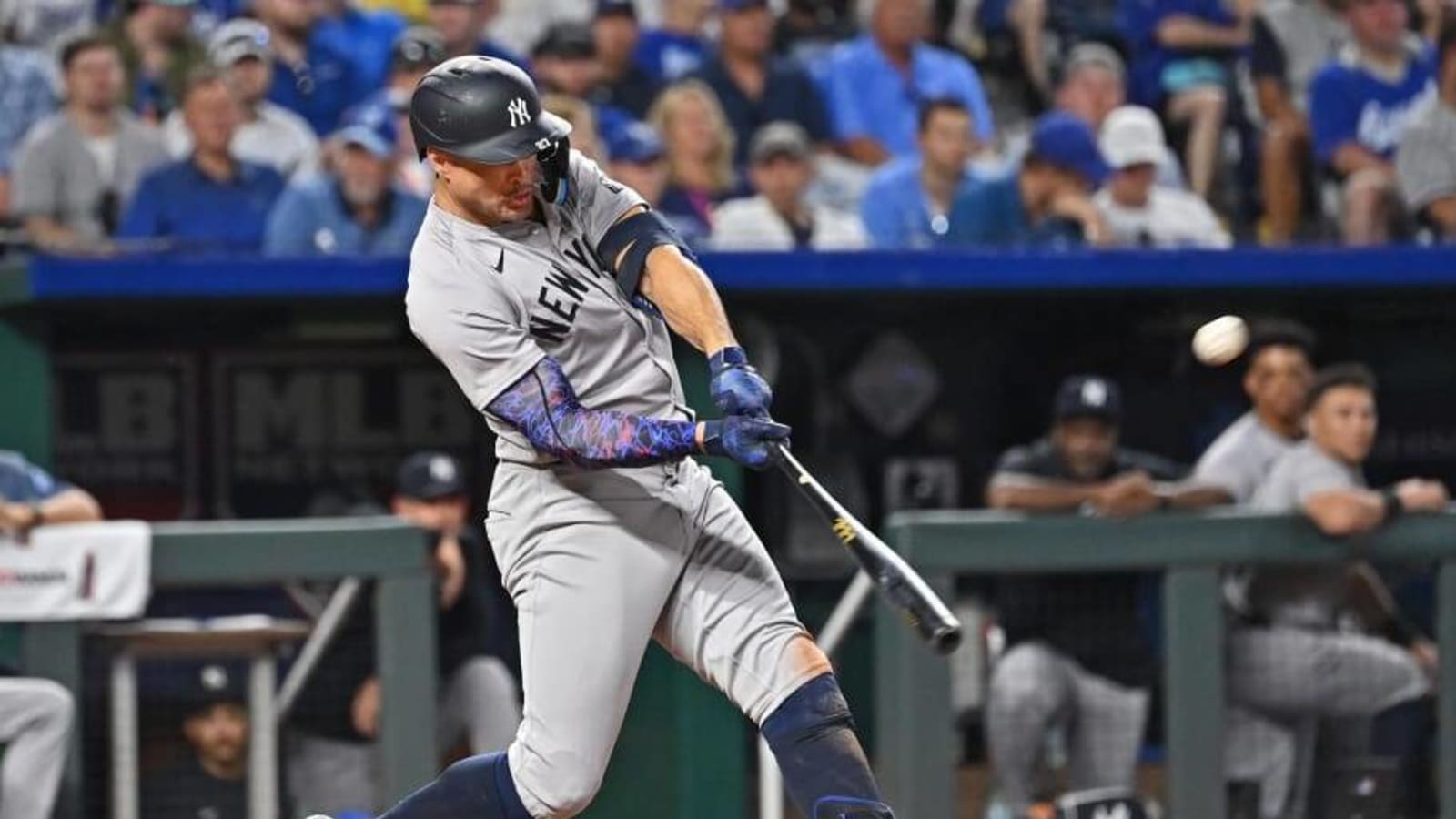 Yankees' Slugger Displays Prodigious Power in Kansas City