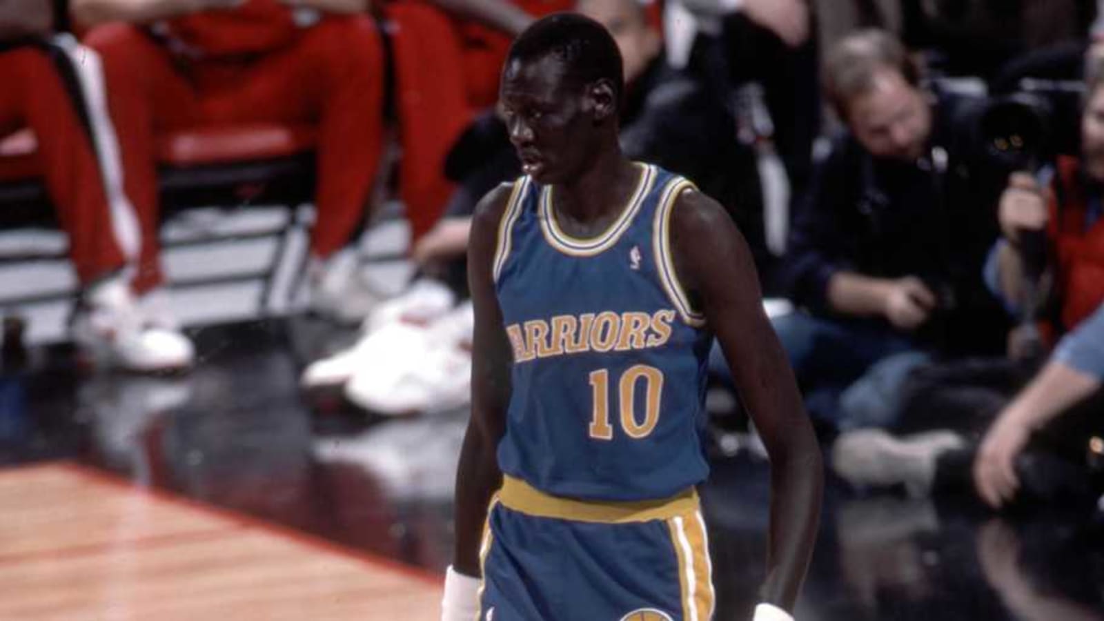 Warriors manute bol shirt on sale