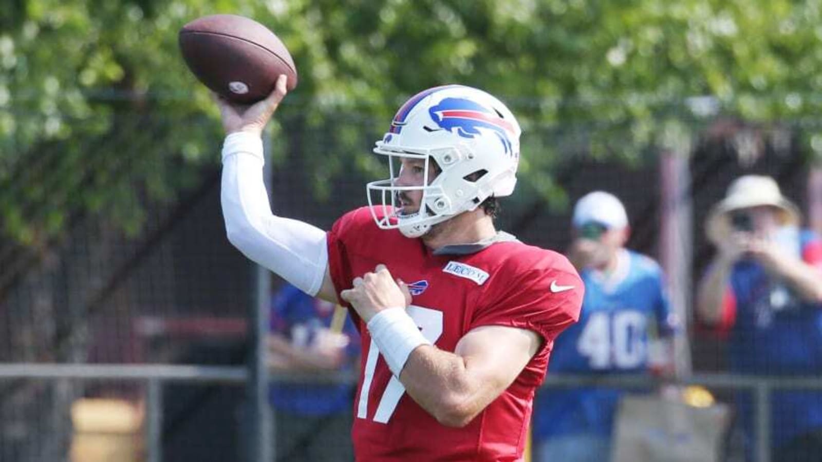 Josh Allen Wears Nike Dunks to Bills Blue & Red Practice