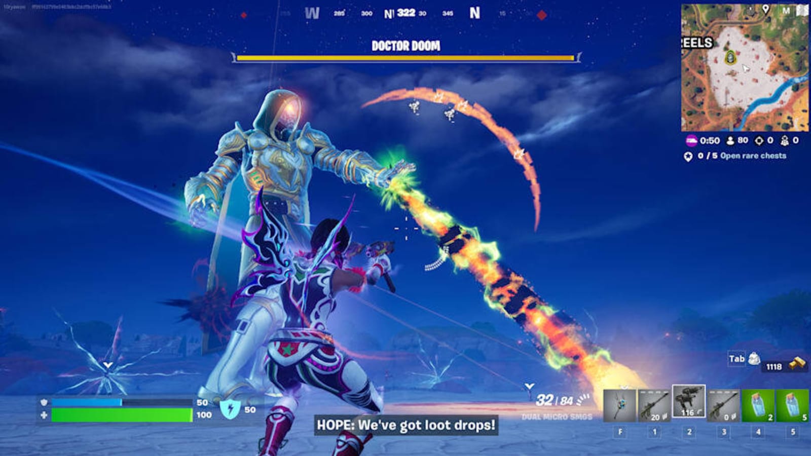 A giant Doctor Doom raid boss just appeared in Fortnite and everyone needs to help defeat it