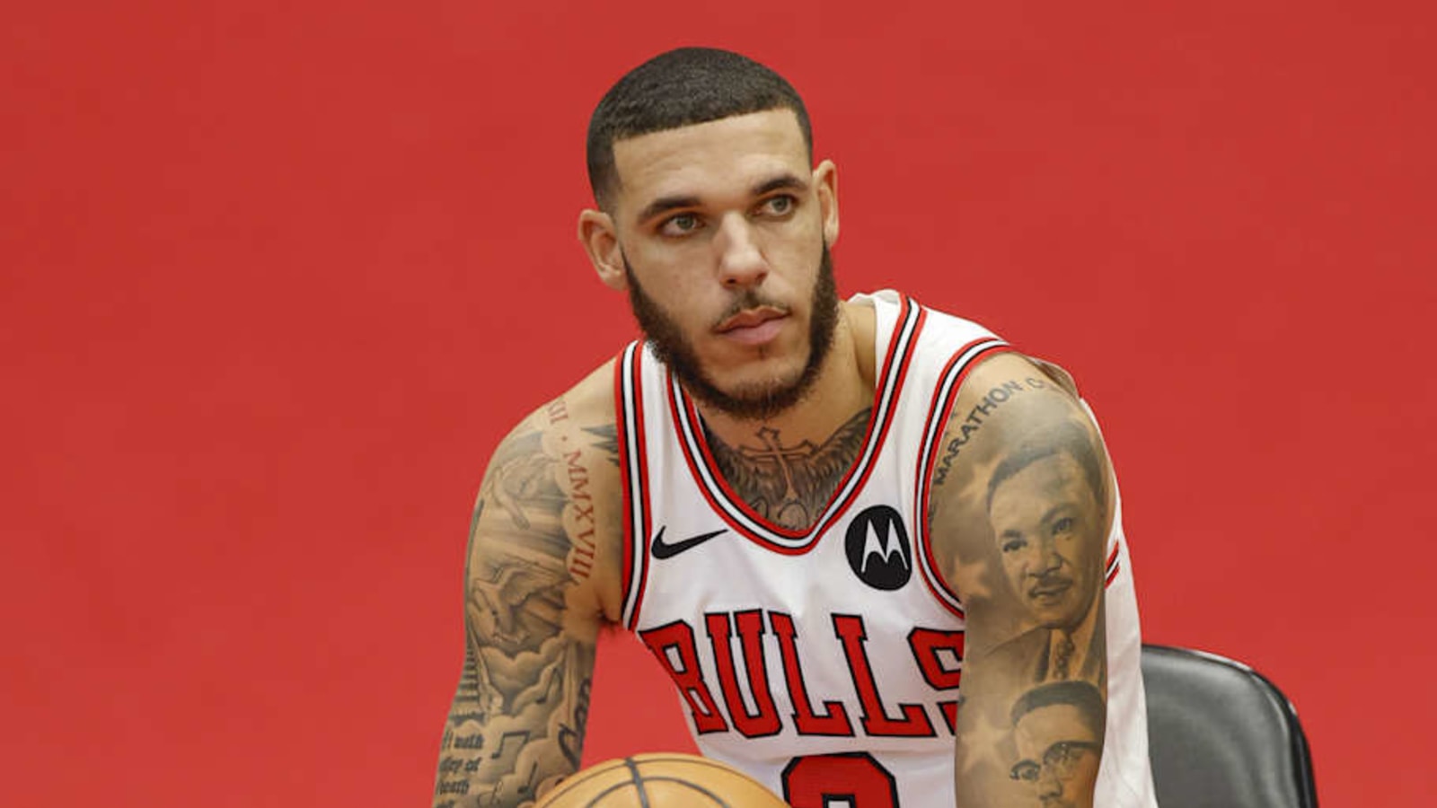 Lonzo Ball Wears Safe Sneakers to Chicago Bulls Media Day