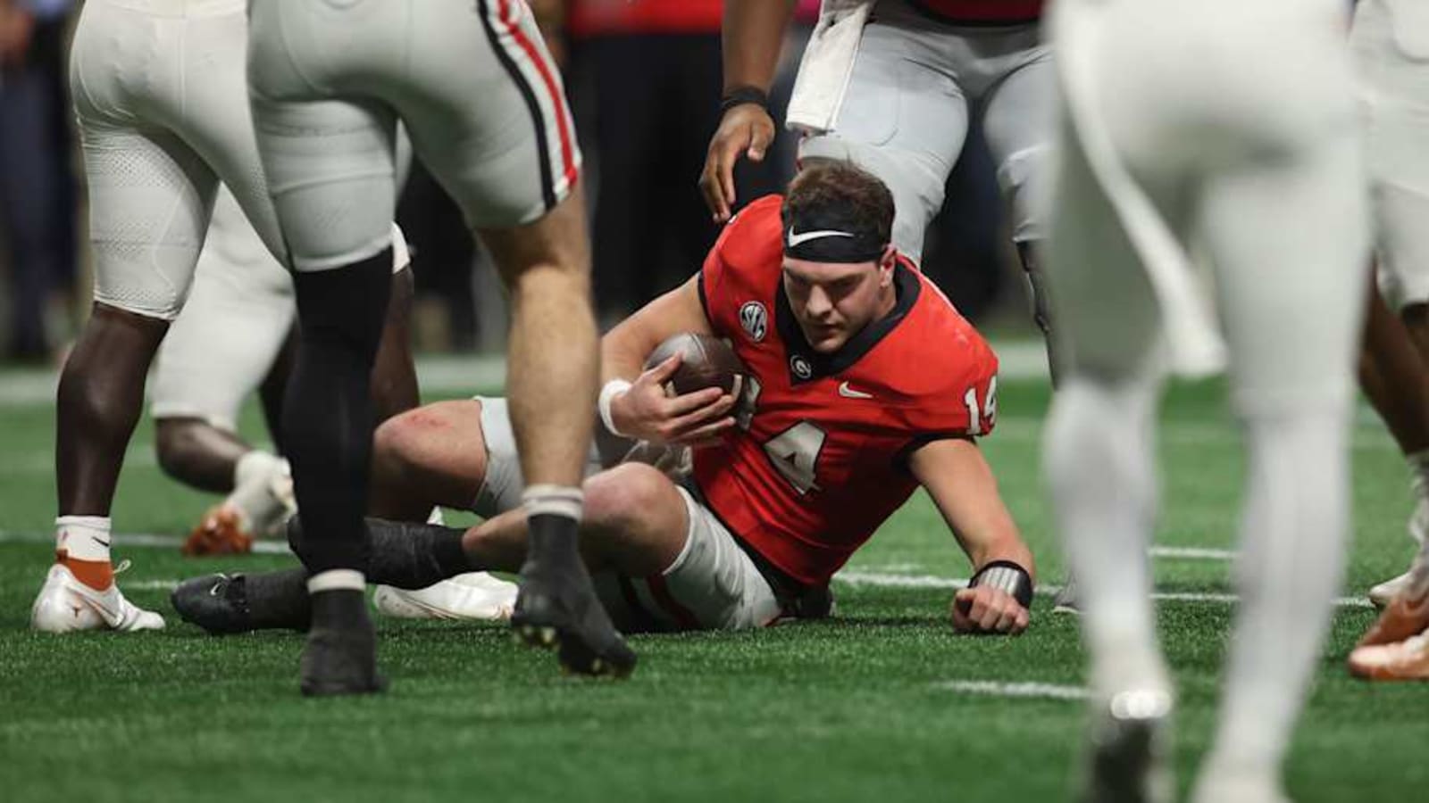 Texas Safety Recounts Hit on Georgia QB Gunner Stockton During SEC Championship