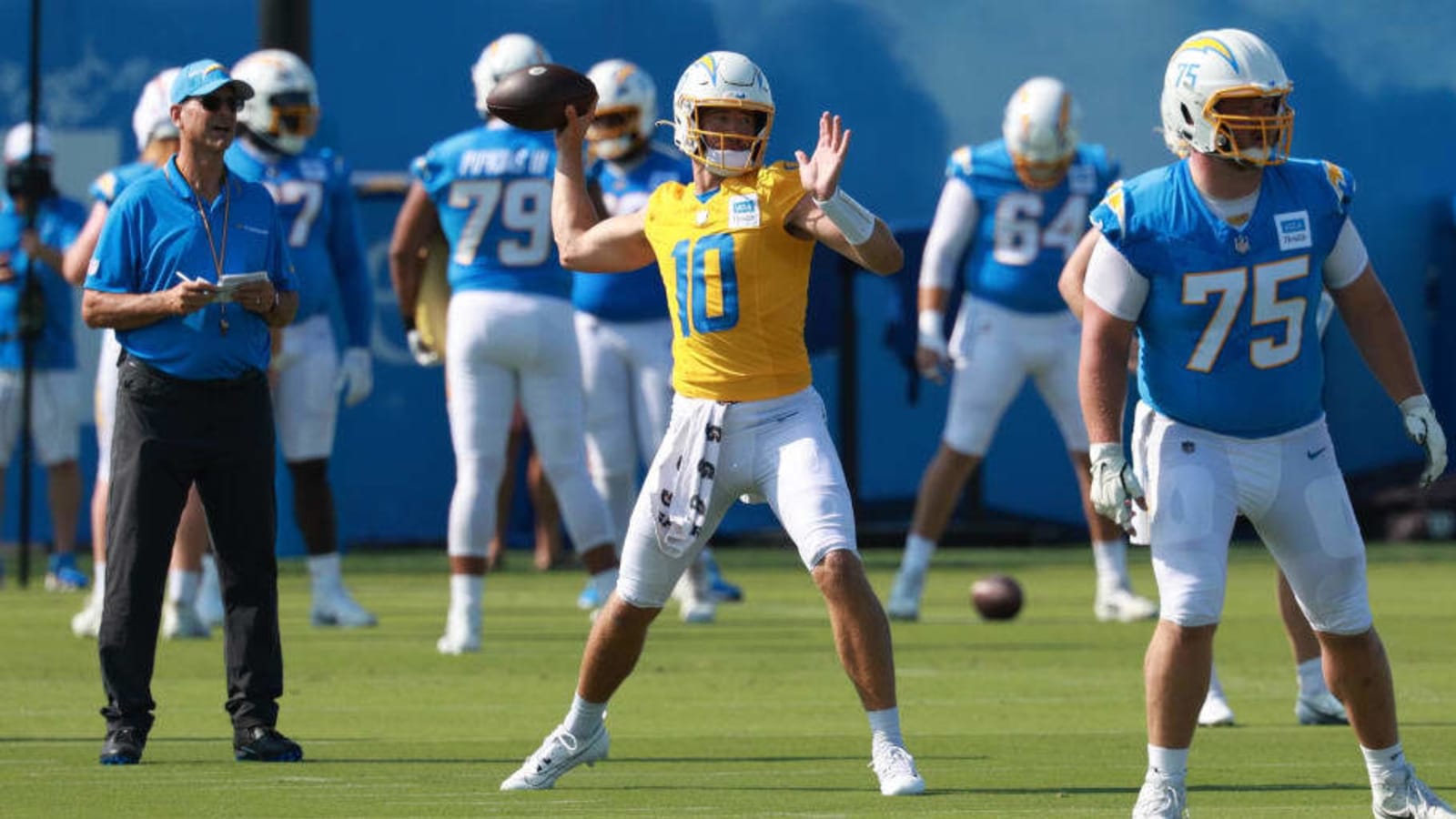 Coach Jim Harbaugh&#39;s Funny Reaction to Justin Herbert&#39;s Return To LA Chargers Practice