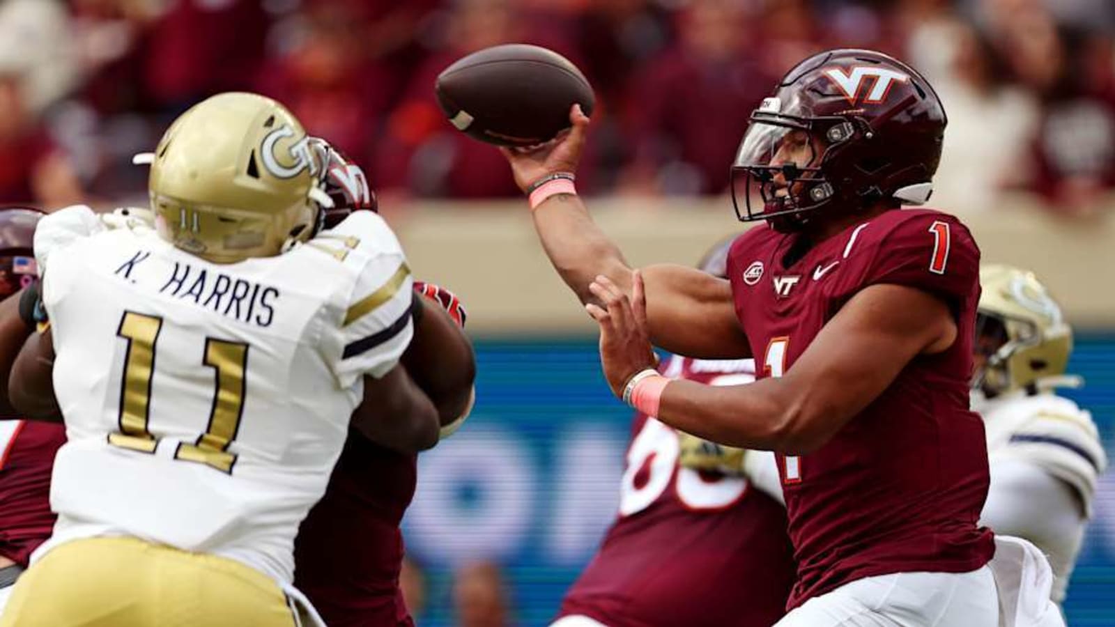  Virginia Tech QB Kyron Drones out vs Syracuse