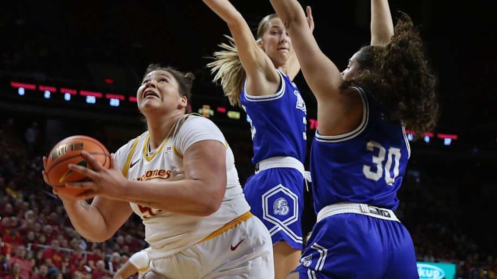 Iowa State women get back on track, hold off instate rival Drake