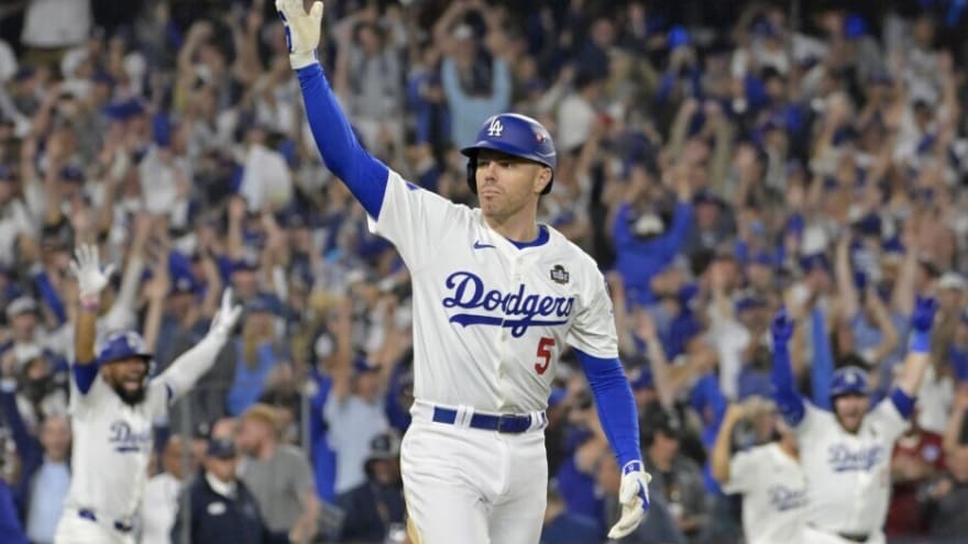Dodger Stadium Pavilion Seat Painted Blue For Freddie Freeman’s Grand Slam From World Series Vs. Yankees