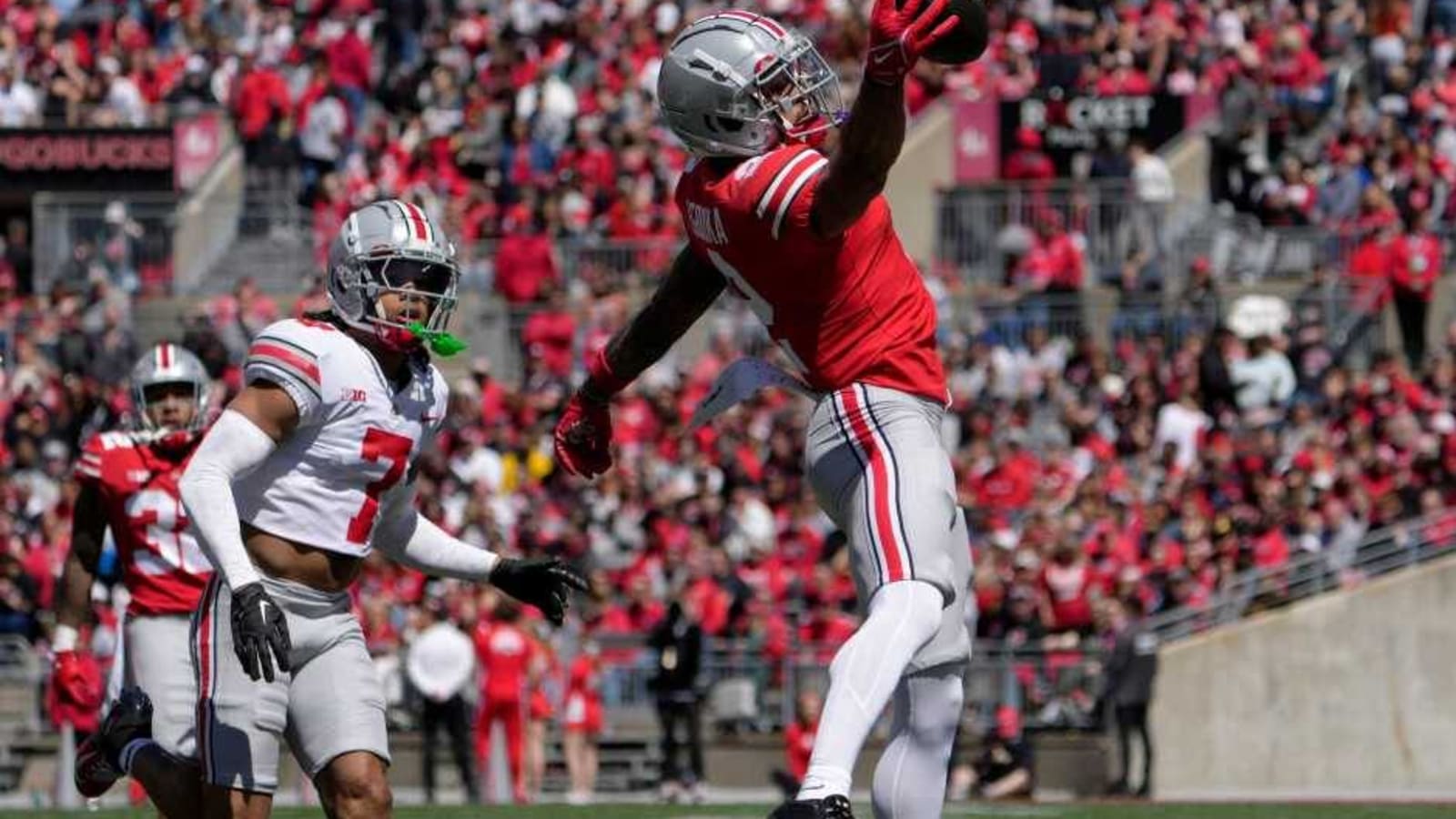 Emeka Egbuka reminds everyone that he&#39;s the top Ohio State Buckeyes wide receiver at spring game