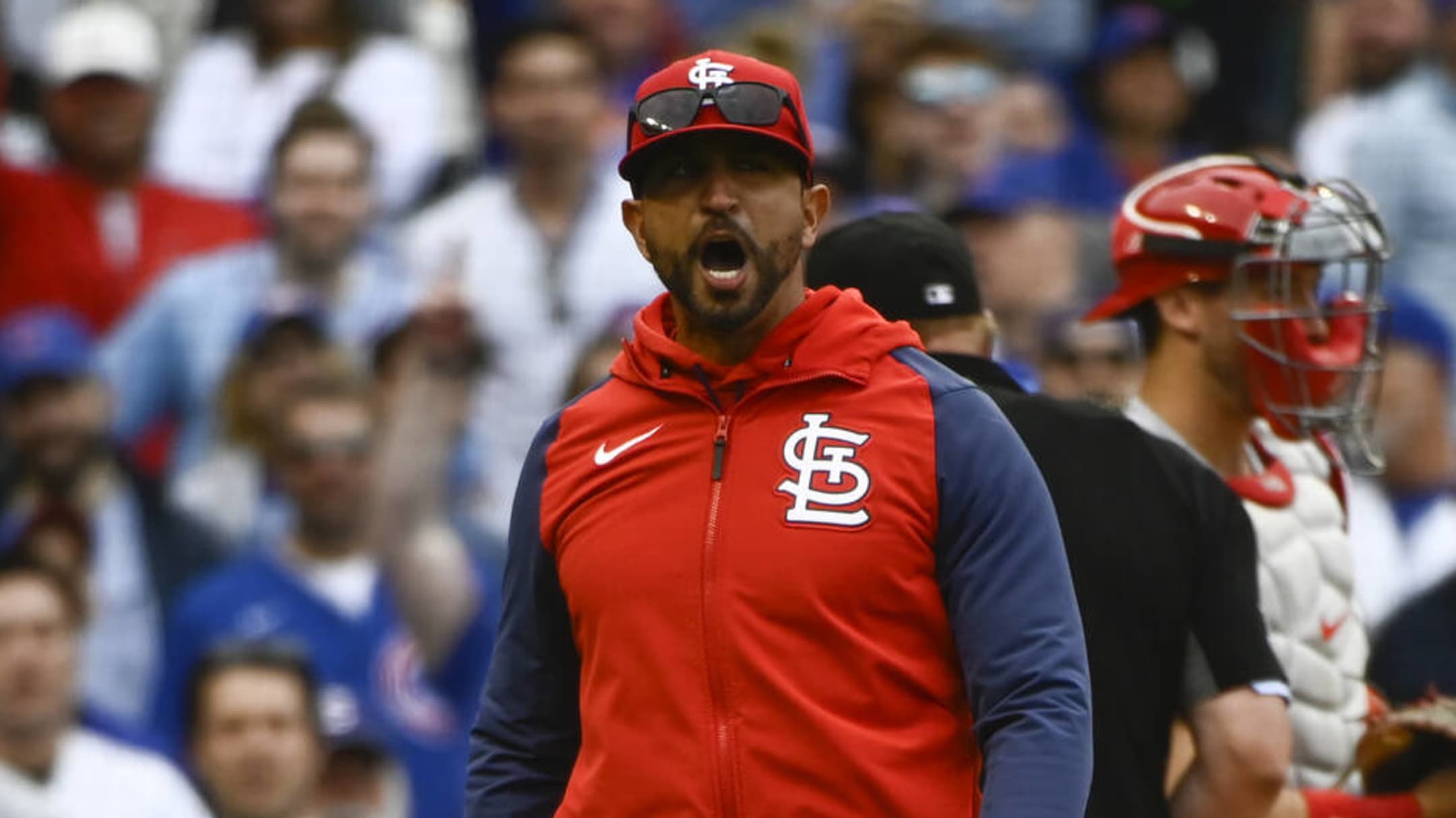 Cards reliever, rookie manager get heated on mound in win – KGET 17