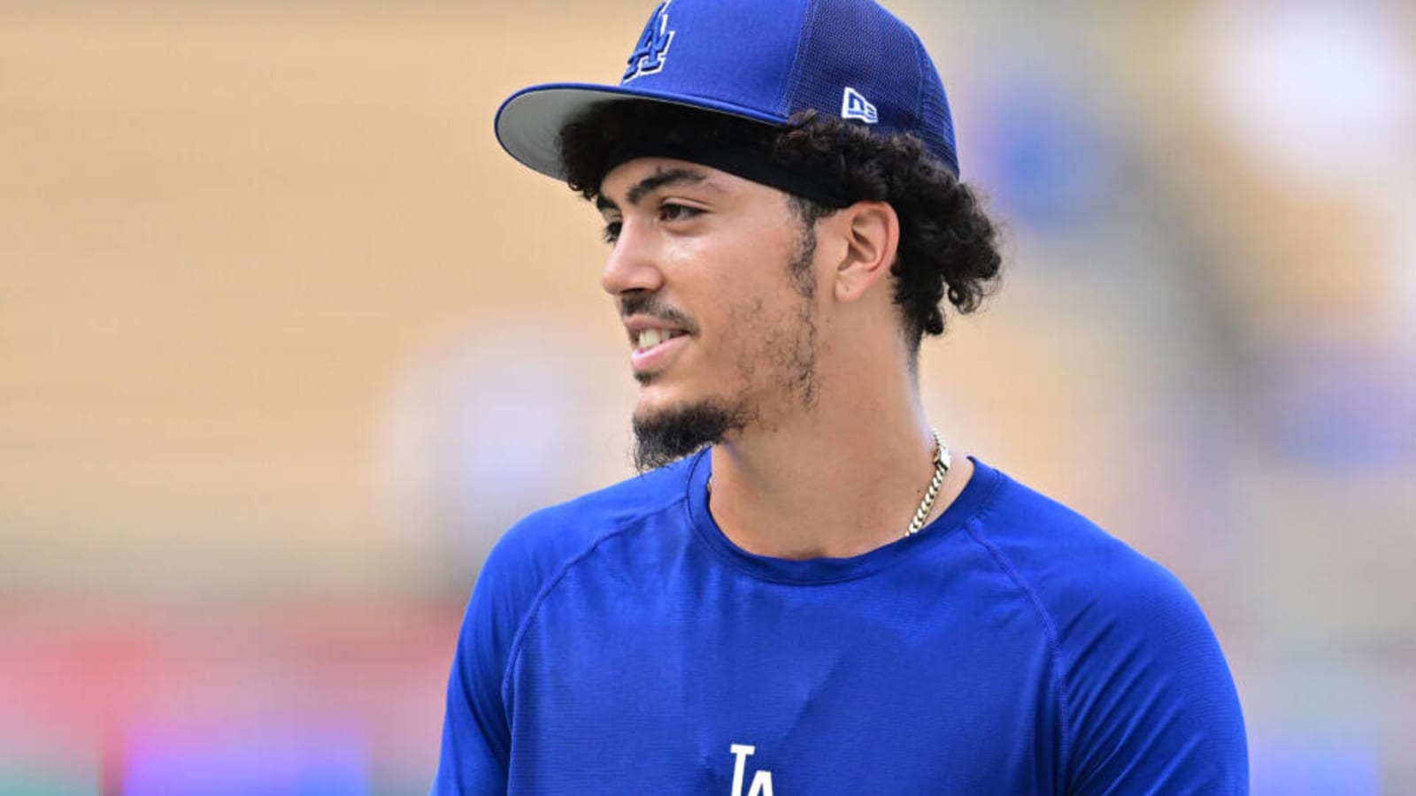 LOS ANGELES, CA - JUNE 24: Los Angeles Dodgers second baseman Miguel Vargas  (17) looks on during the MLB game between the Houston Astros and the Los  Angeles Dodgers on June 24