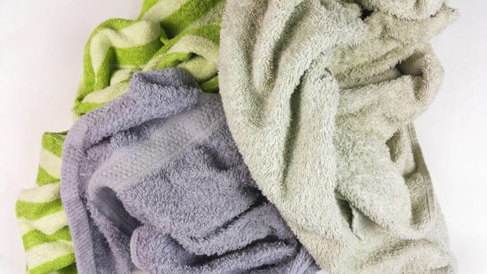 Ratty old towels and bed linens