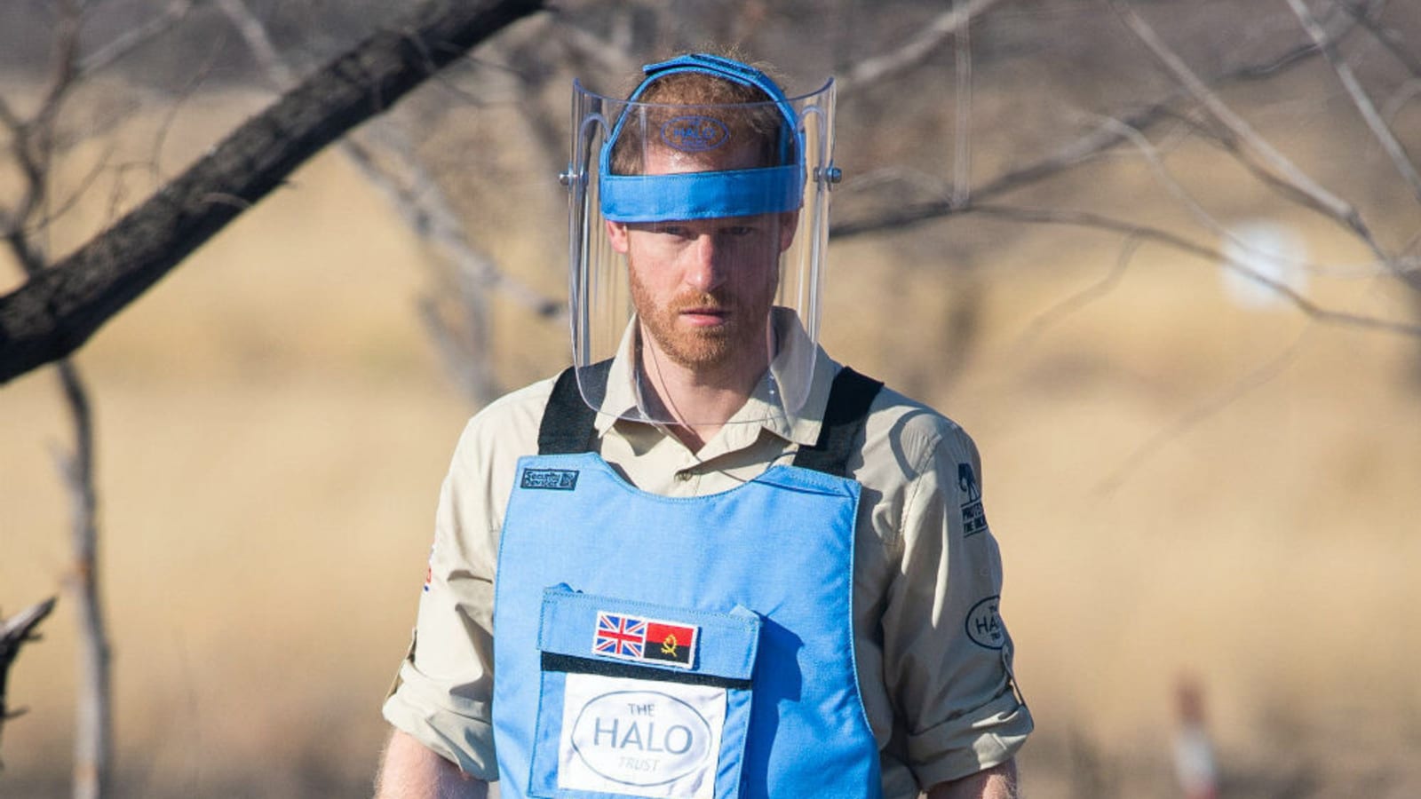 Prince Harry walks through minefield