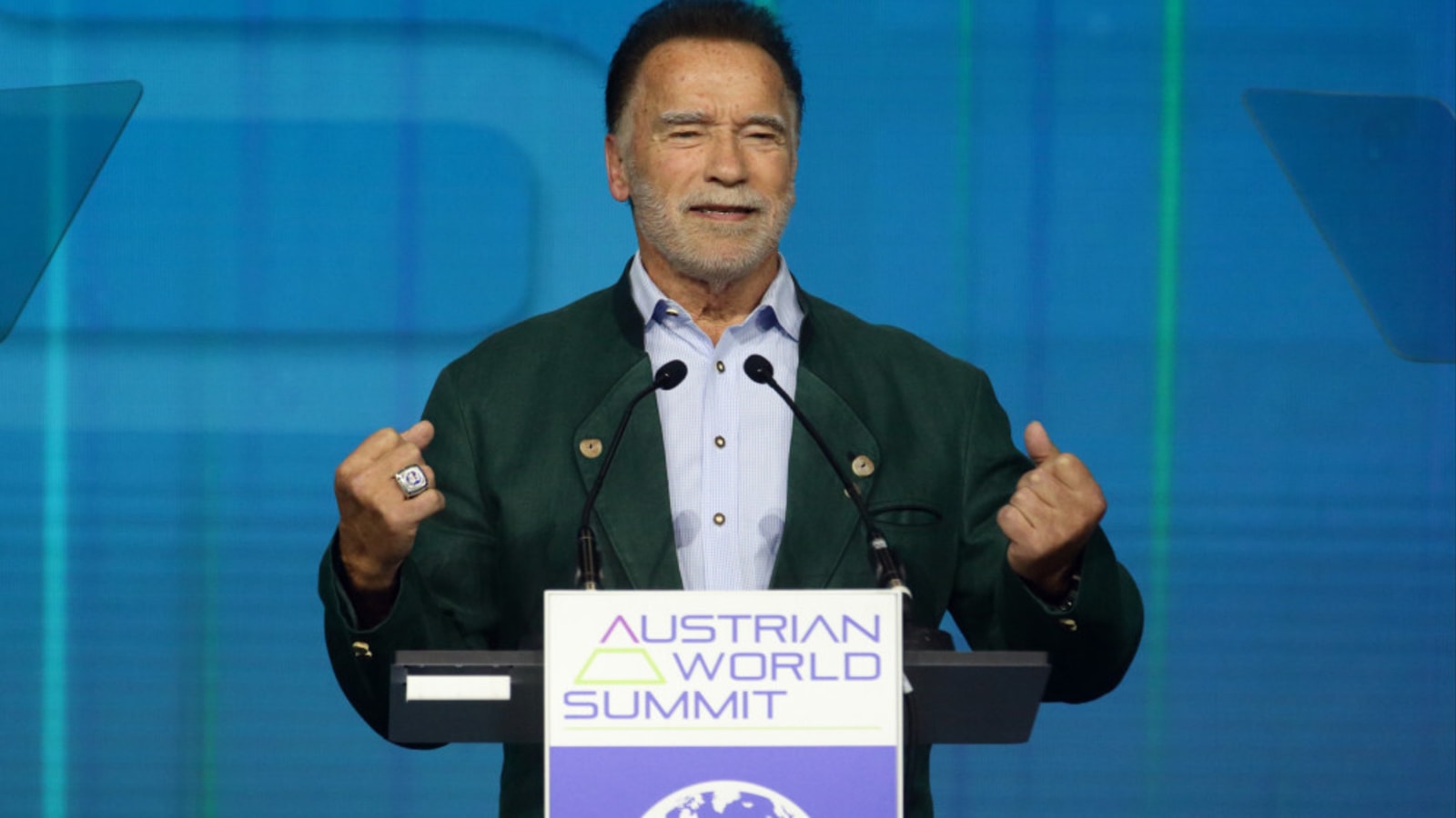 Arnold Schwarzenegger teases son Patrick over nude scene