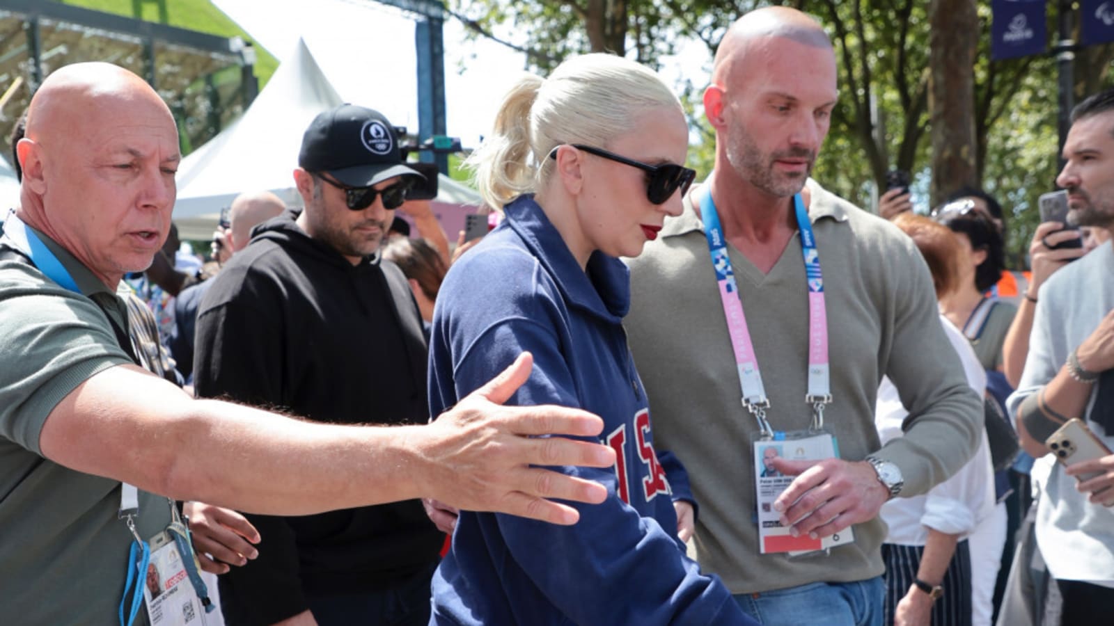 Lady Gaga wears blade of grass alongside engagement ring