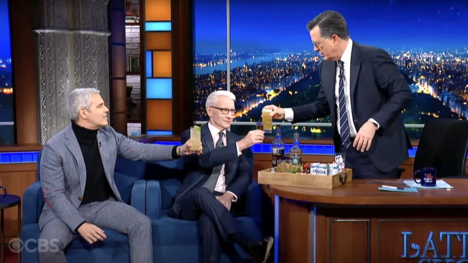 Anderson Cooper & Andy Cohen Drop Big News During Boozy ‘Late Show’ With Colbert (Video)