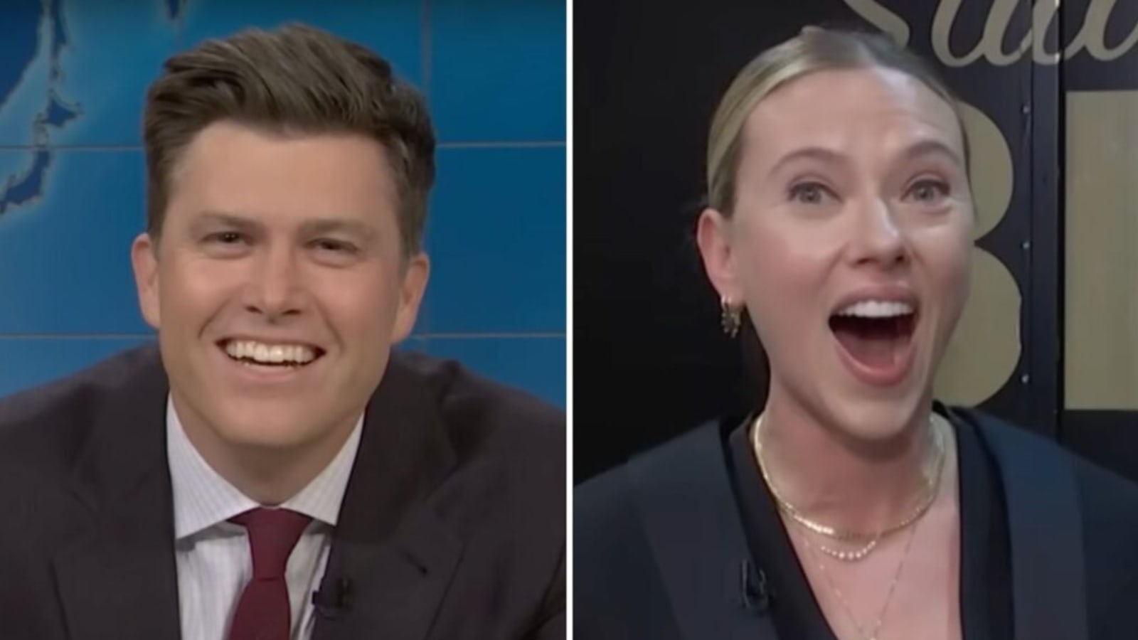 Scarlett Johansson Reacts to Husband Colin Jost’s Dirty Jokes About Her on ‘SNL’