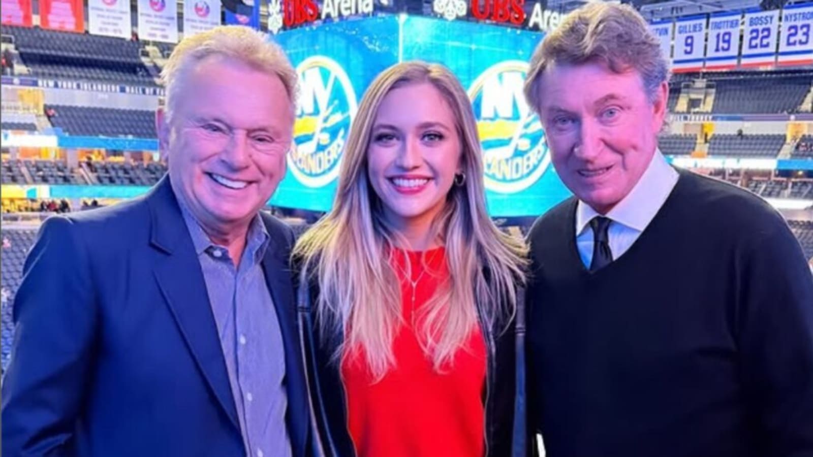 Pat Sajak & Daughter Maggie Hang Out With Wayne Gretzky at NHL Game