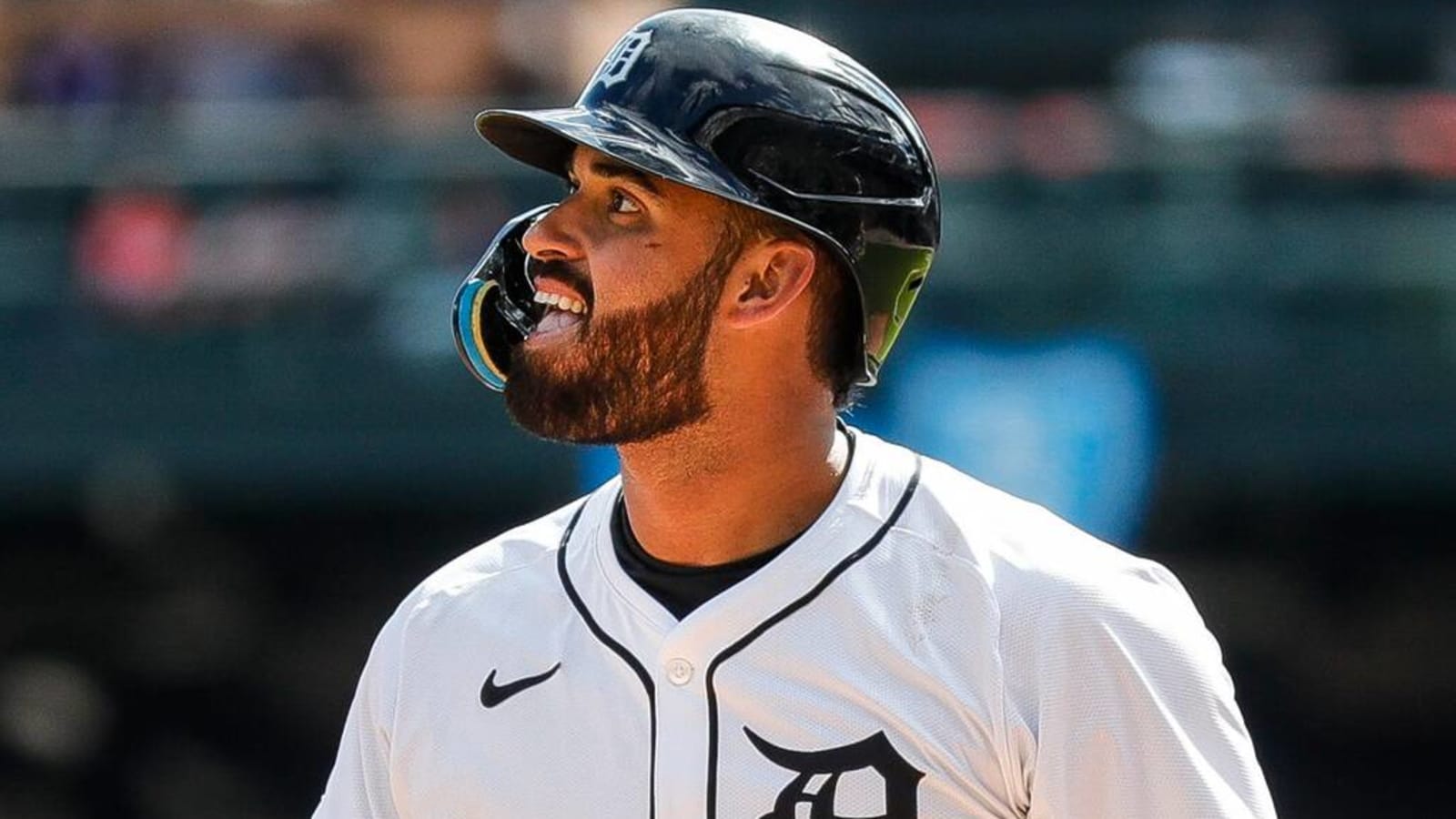 Watch: Tigers outfielder rips pants sliding into home