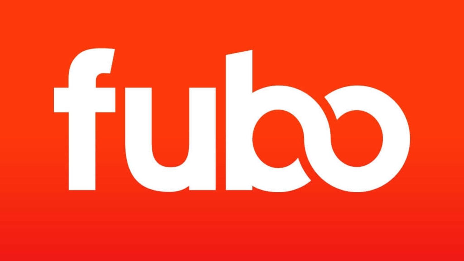 Large Fubo logo against an all-orange background