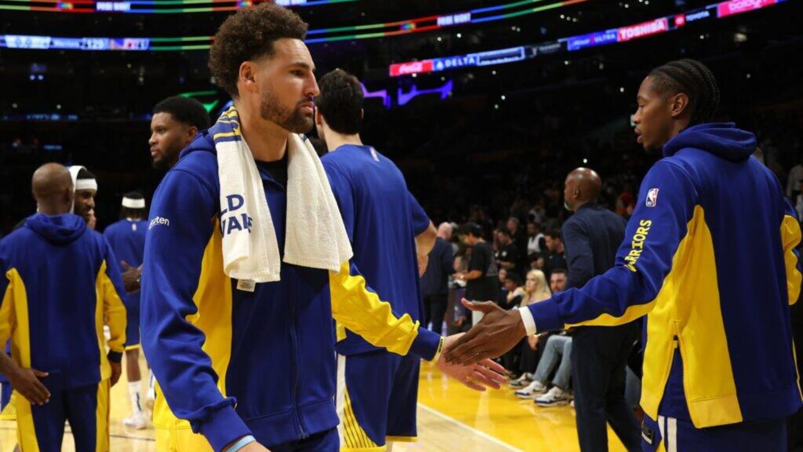 Klay Thompson attending the Charlotte Knights Baseball game in