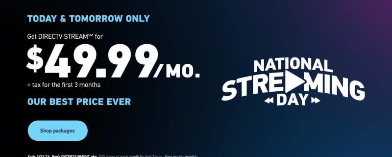 National Streaming Day Deal: Get DIRECTV STREAM for just $50 a month for 3 months