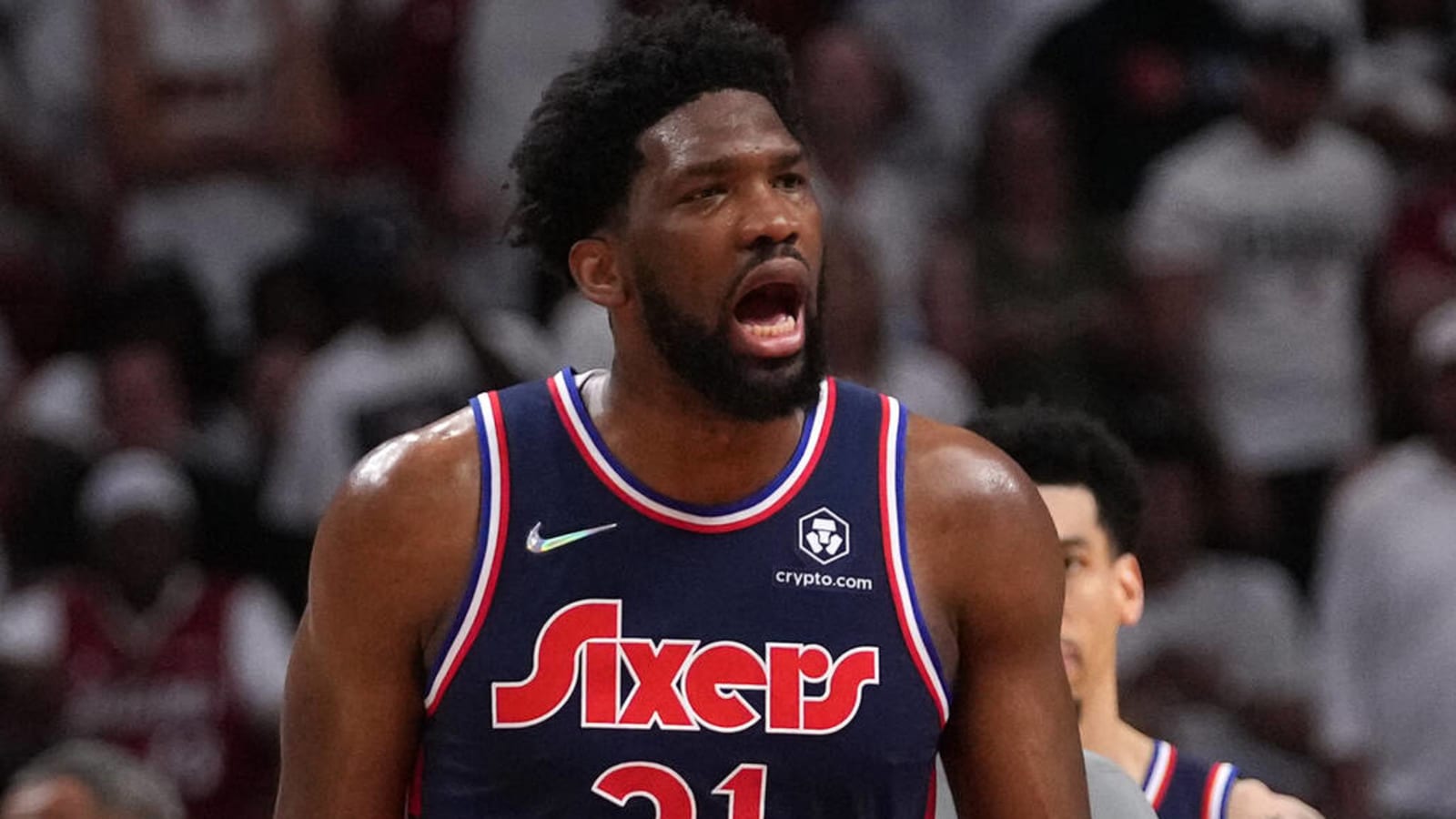 Watch: Sixers star Joel Embiid hit in the face again