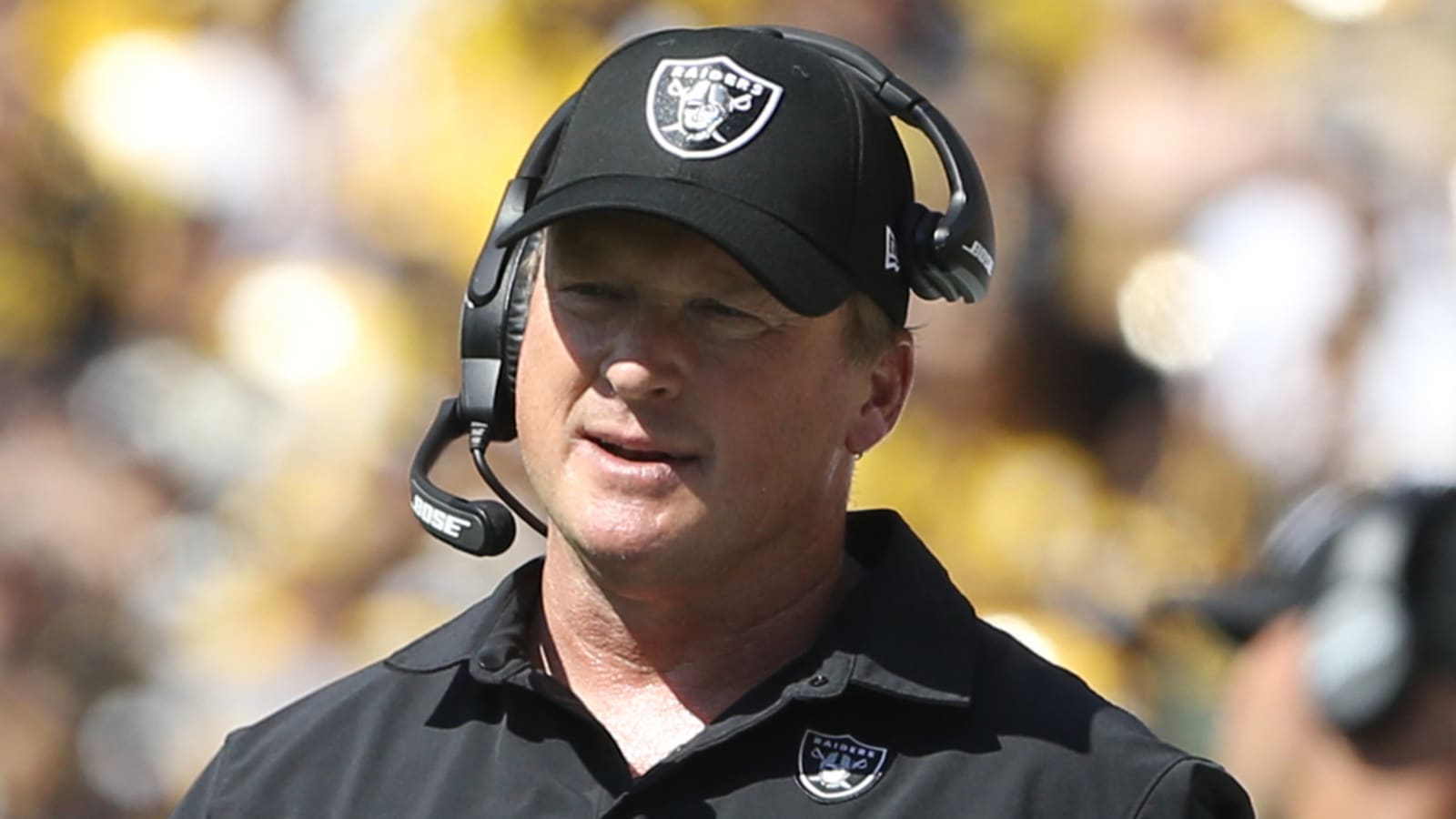 Ex-Raiders coach Jon Gruden resurfaces at NFL camp