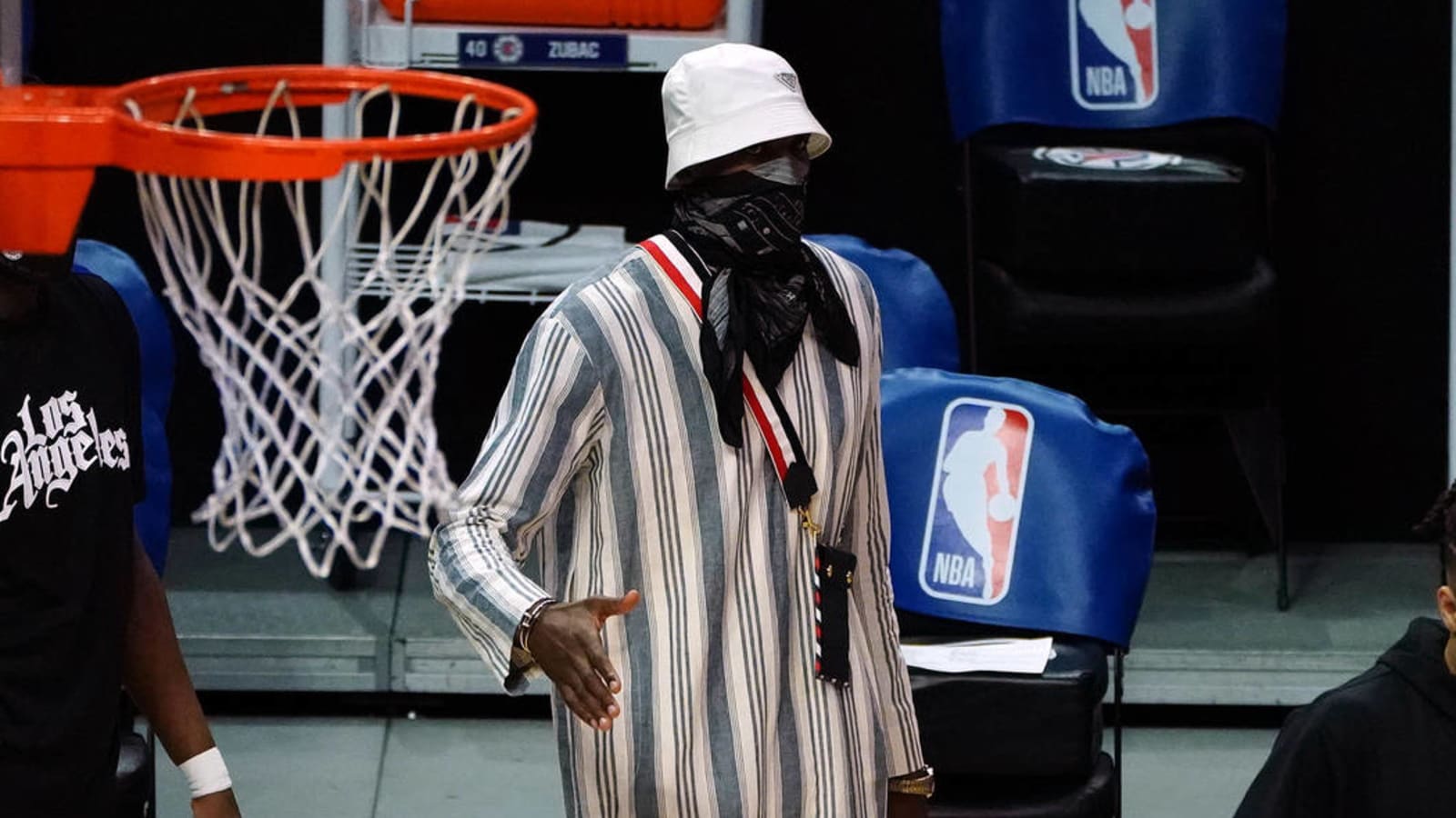 Serge Ibaka crushed it with his outfit on sideline