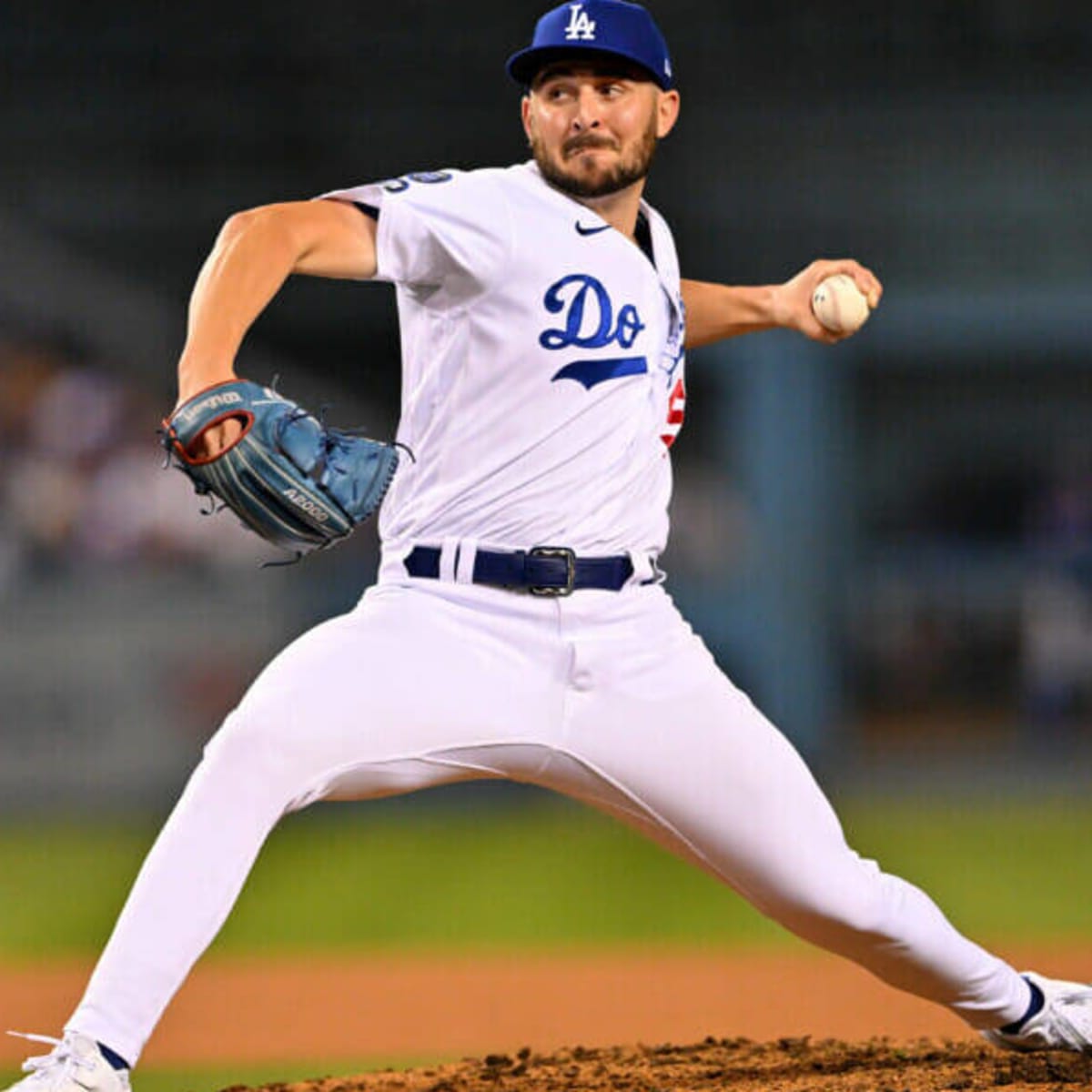 MIAMI, FL - AUGUST 26: Los Angeles Dodgers relief pitcher Alex Vesia (51)  pitches in relief for the Dodgers during the game between the Los Angeles  Dodgers and the Miami Marlins on