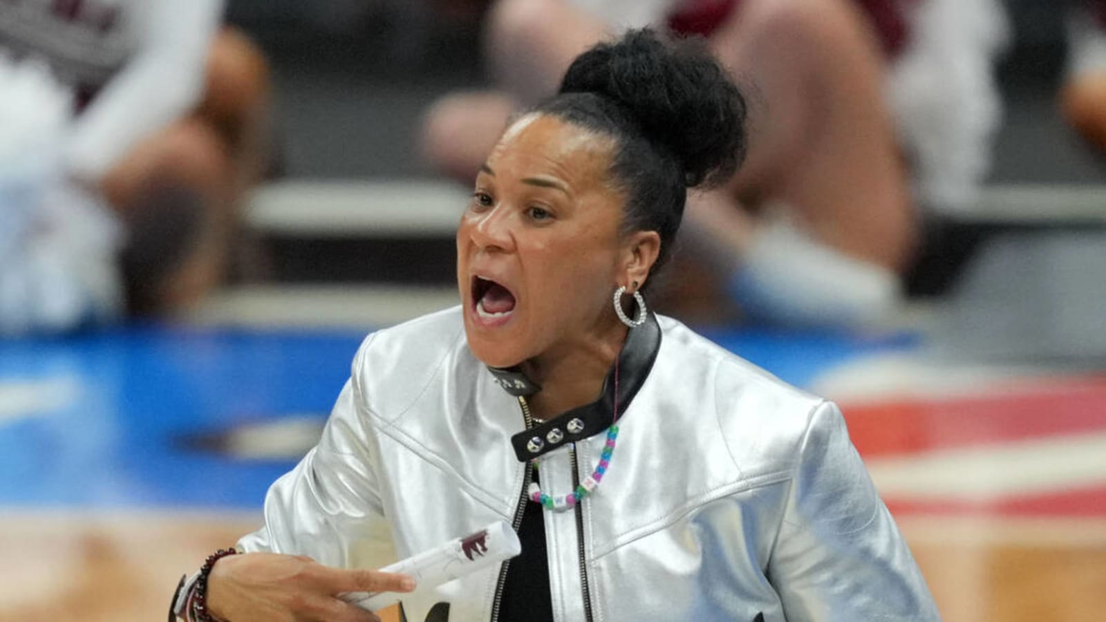 Dawn Staley sporting $5,370 Louis Vuitton jacket for National Championship Game vs. Iowa