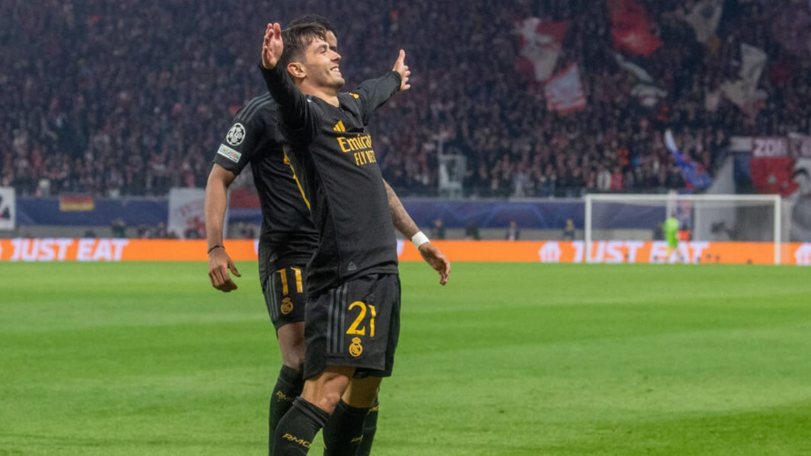 Brahim Diaz Copies Jude Bellingham Celebration After UCL Goal of the Season Contender in Real Madrid&#39;s Win at RB Leipzig