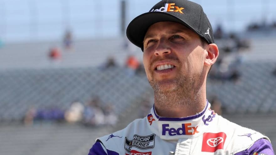 Denny Hamlin tells Kyle Busch, Joey Logano fan to get his head checked