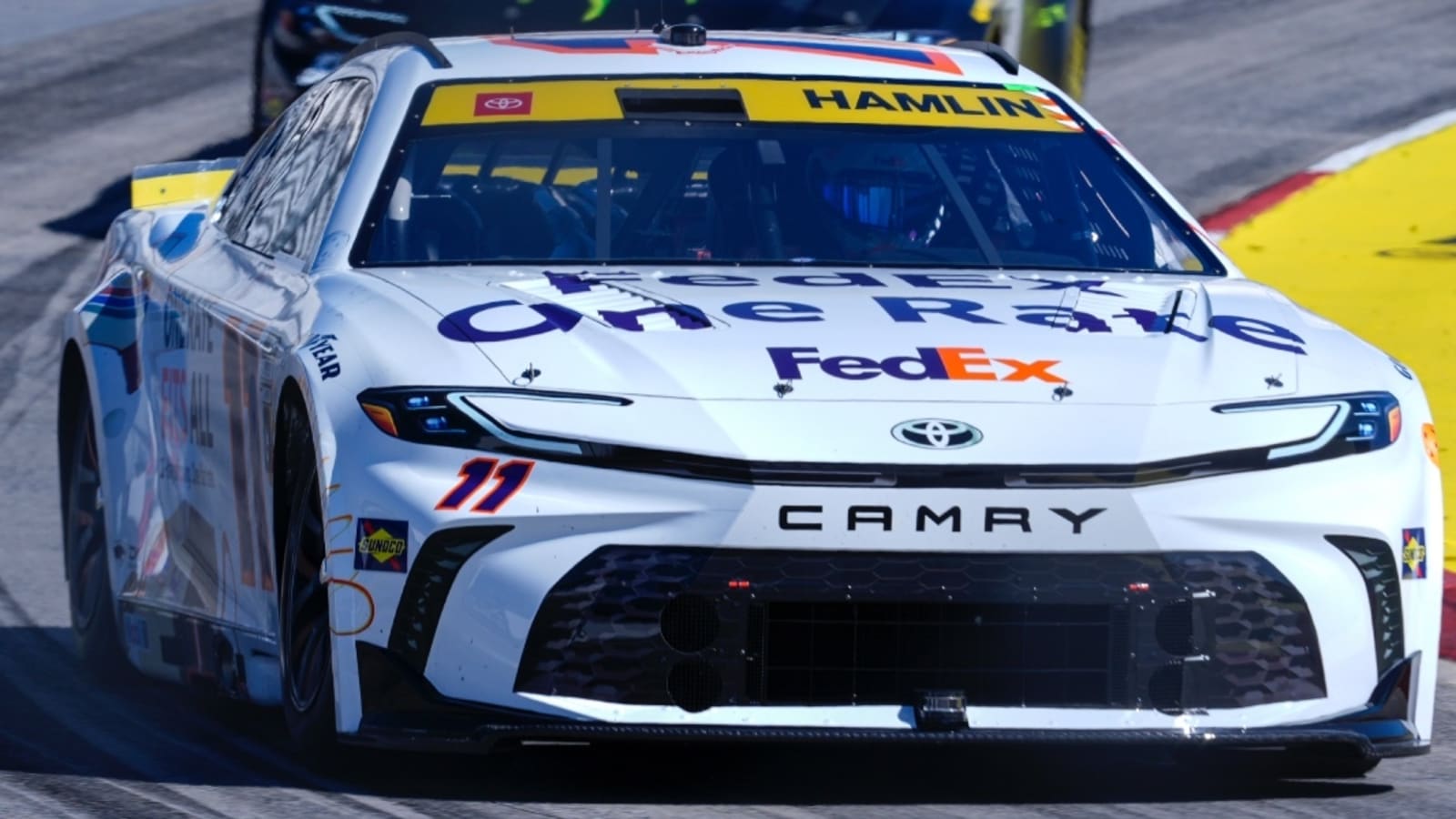 Denny Hamlin reacts after NASCAR playoff elimination