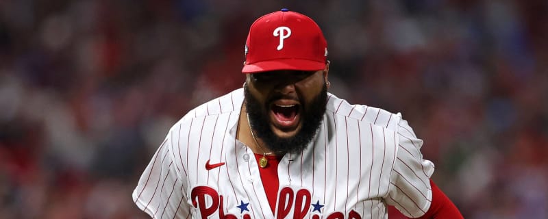 Philadelphia Phillies relief pitcher Jose Alvarado (46) delivers the ball  during the ninth inning of a baseball game against the Chicago Cubs,  Wednesday, June 28, 2023, in Chicago. The Philadelphia Phillies won