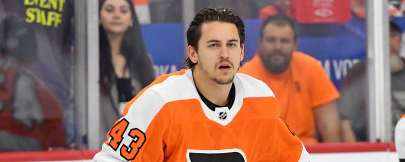 Philadelphia Flyers' Travis Konecny injured in victory against Calgary  Flames - Daily Faceoff