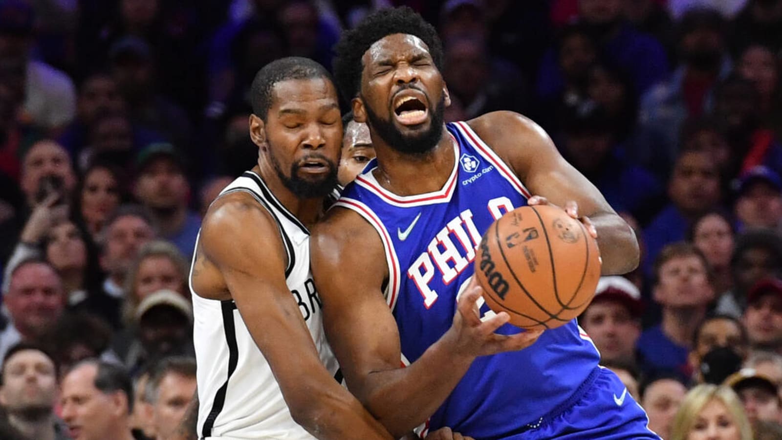 Kevin Durant, Joel Embiid trade words in Nets-76ers game