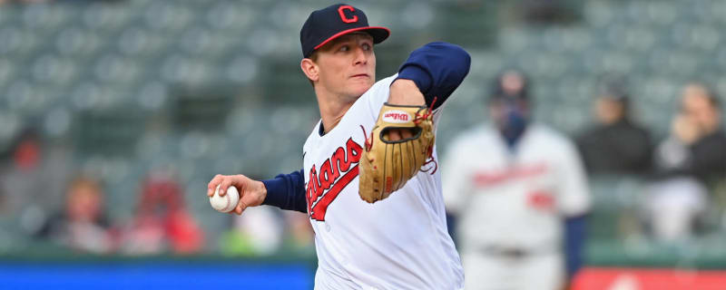 Cleveland Indians pitcher Zach Plesac injuring himself taking off