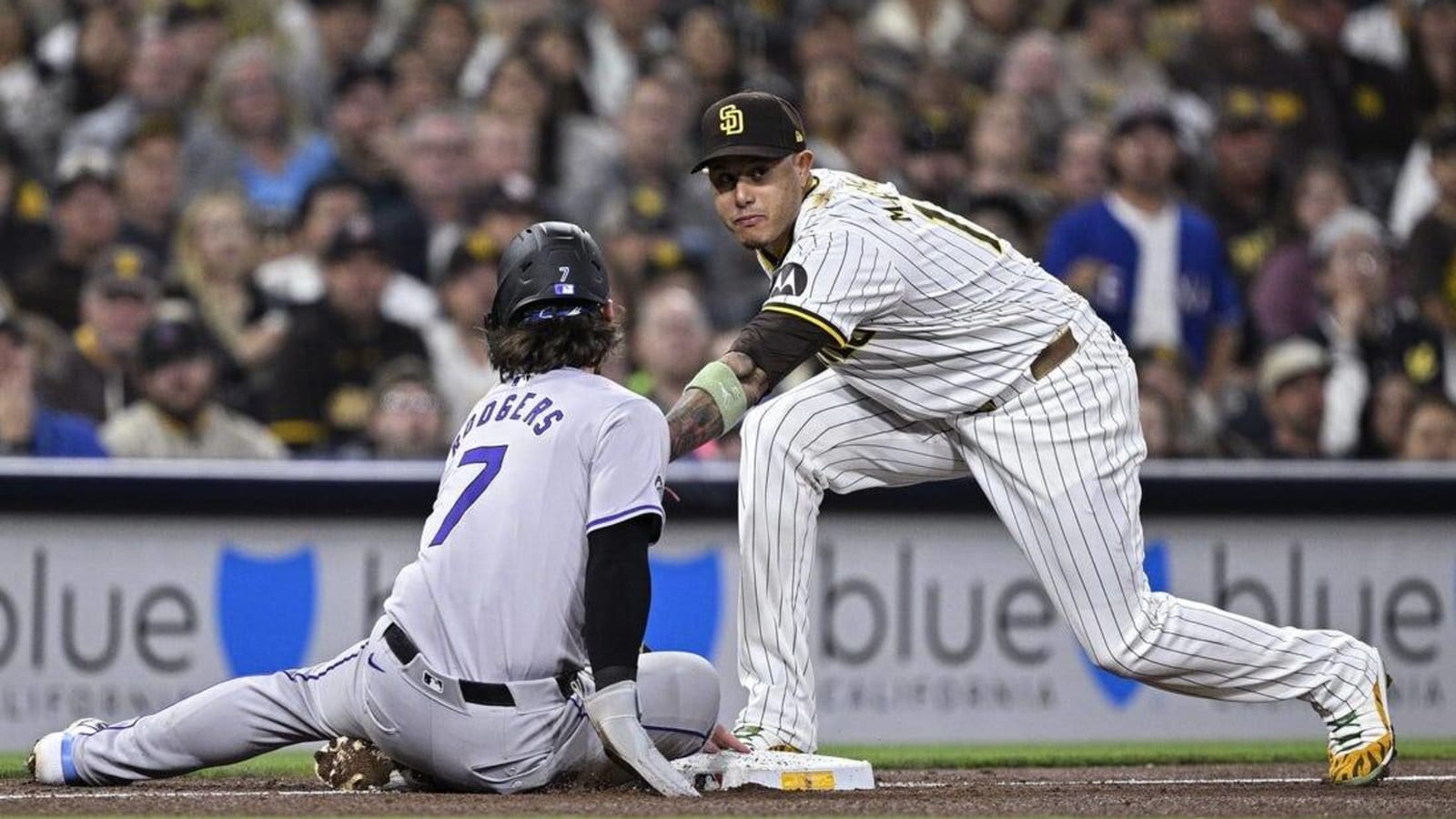 Newly aggressive Rockies pursue sweep of Padres