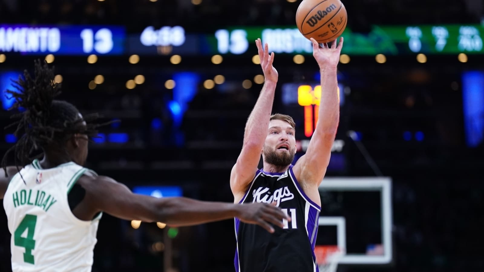 Domantas Sabonis (23 points, 28 rebounds) leads Kings over Celtics